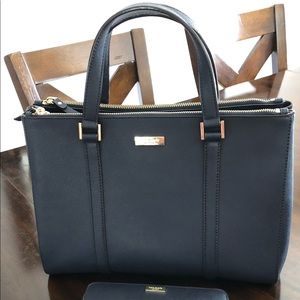 Navy blue Kate Spade purse with matching wallet